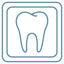 icon of tooth with two frames around it